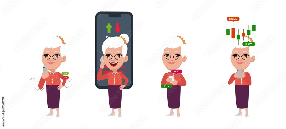 Stock market concept with people Stock market concept with people