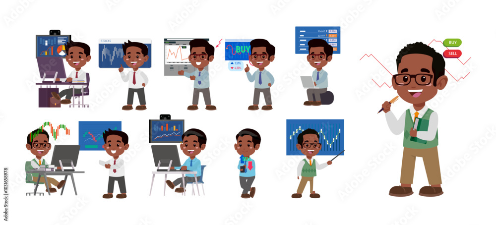 Stock market concept with people Stock market concept with people