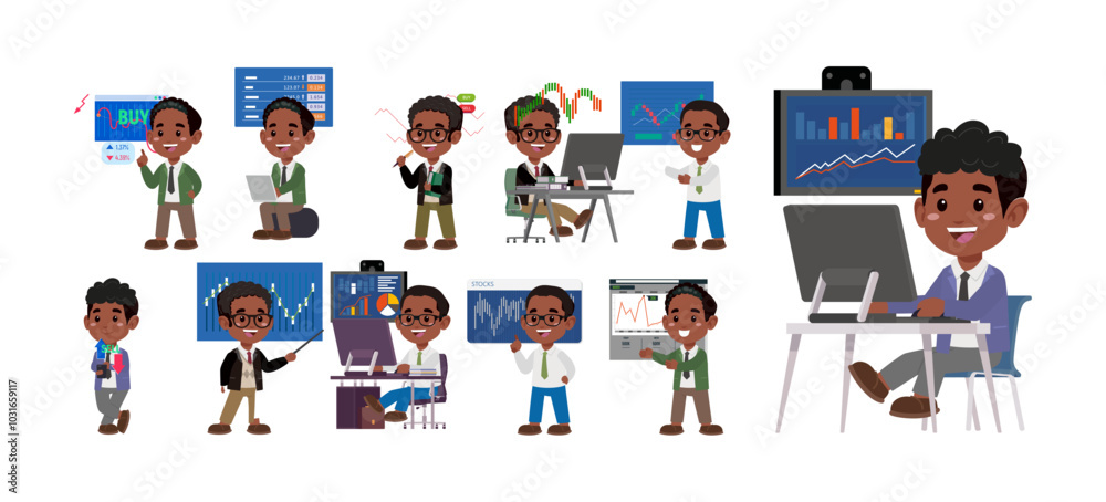 Stock market concept with people Stock market concept with people