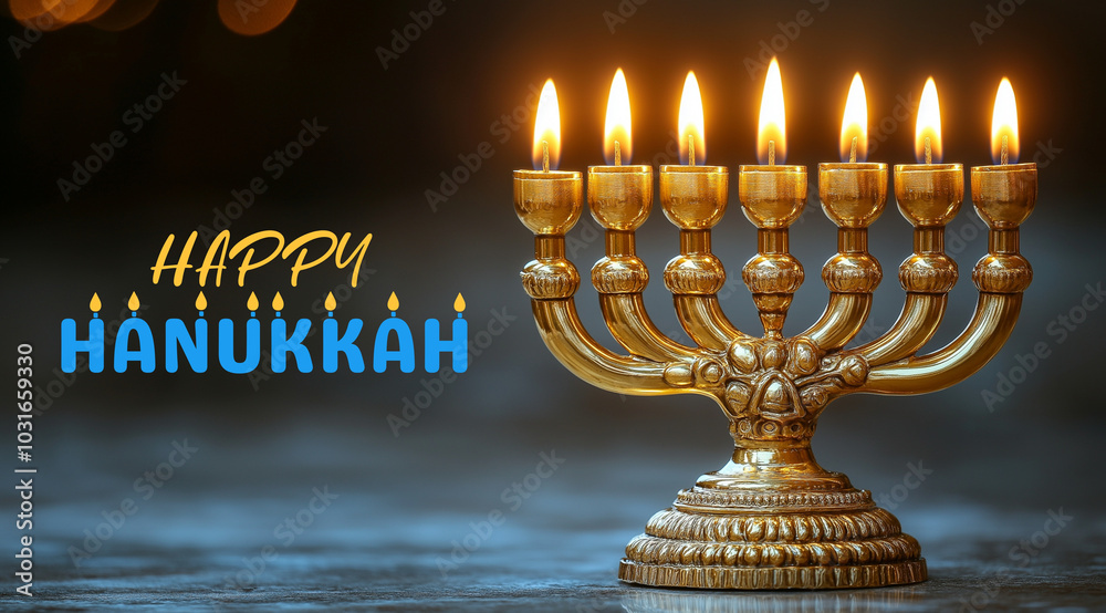 Traditional candles for the Hanukkah holiday, created using Generative AI technology. Traditional candles for the Hanukkah holiday, created using Generative AI technology.
