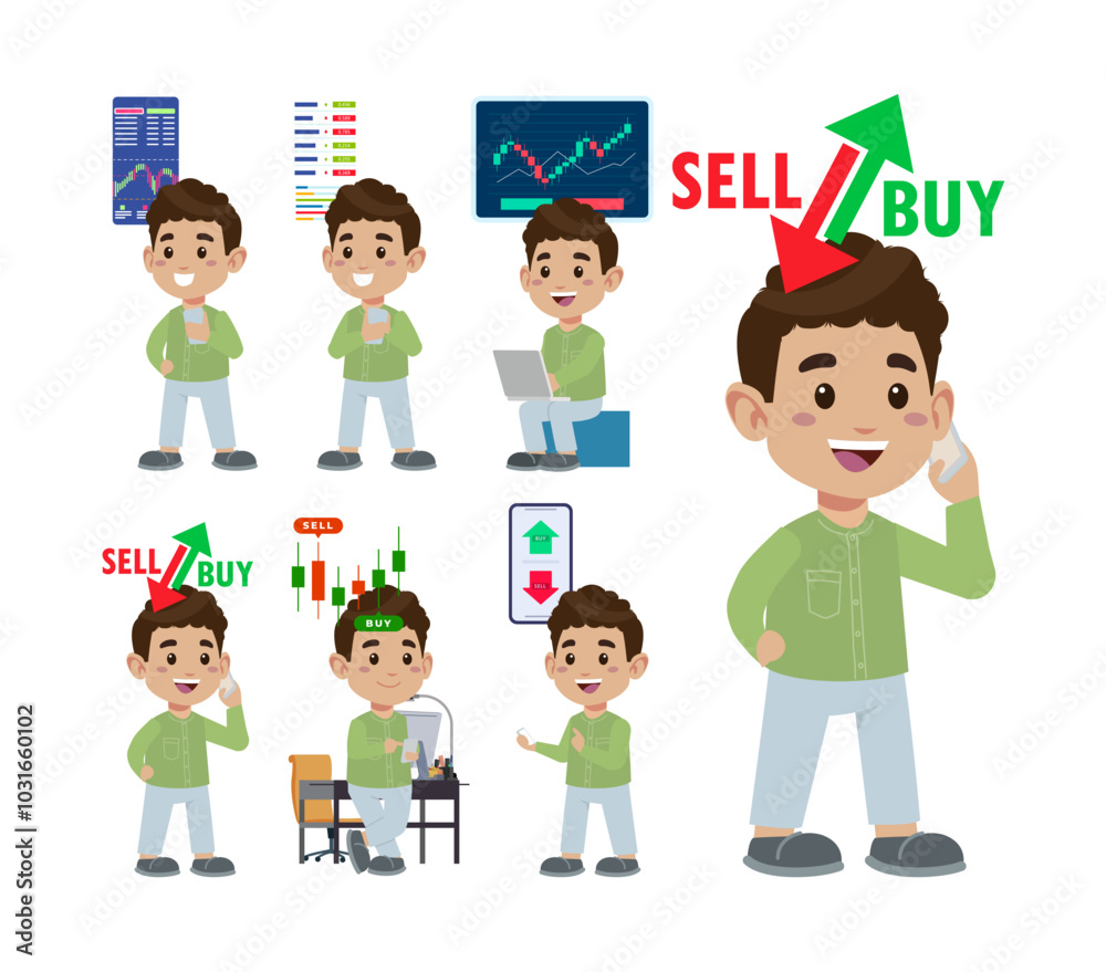 Stock market concept with people Stock market concept with people