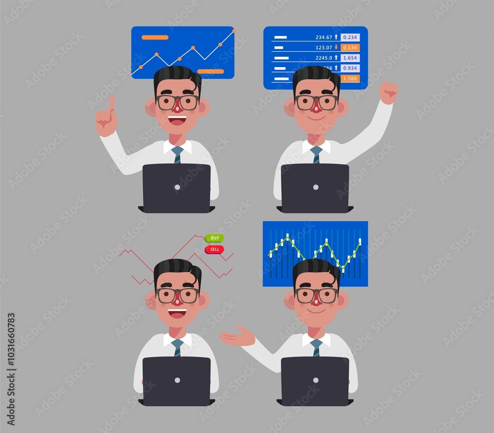 Stock market concept with people Stock market concept with people