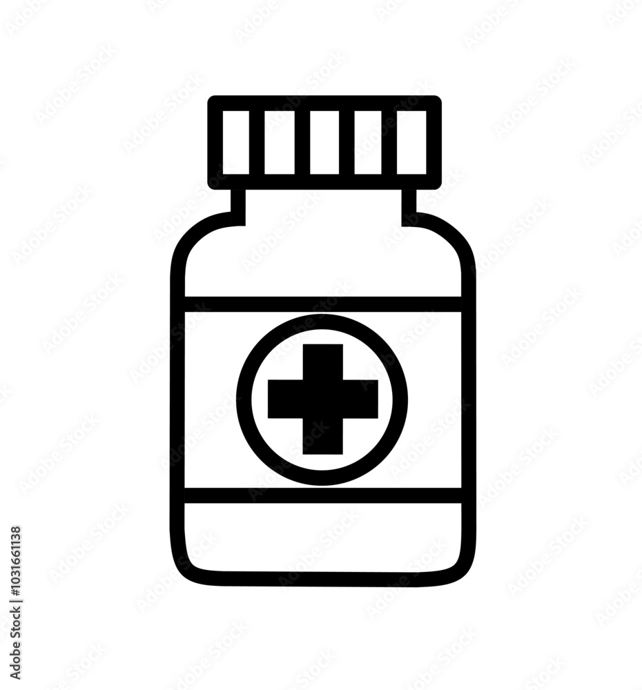 medicine bottle icon vector on white background medicine bottle icon vector on white background