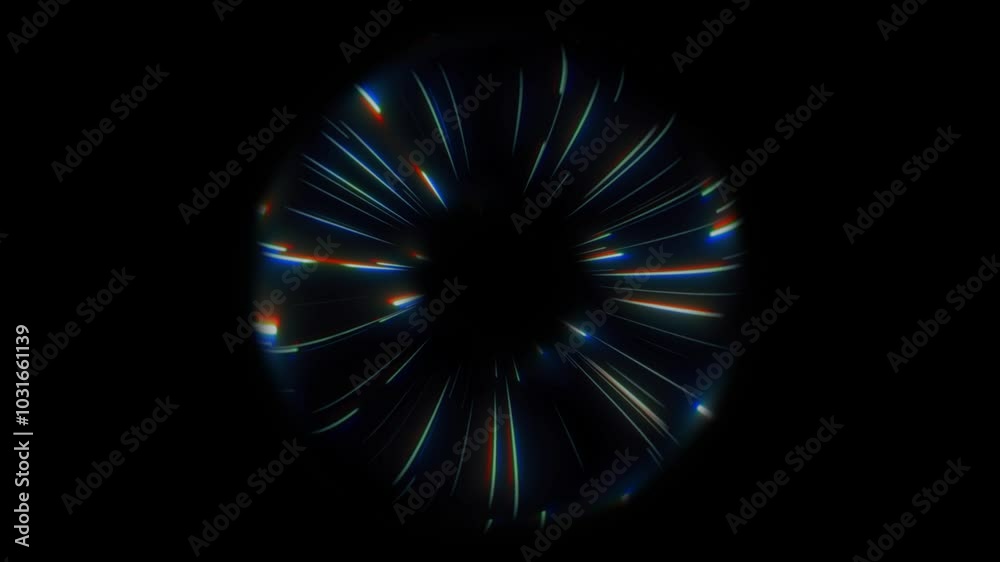 Dynamic light streaks, illustration of light speed, abstract motion visuals, looping background animation 4K video.
