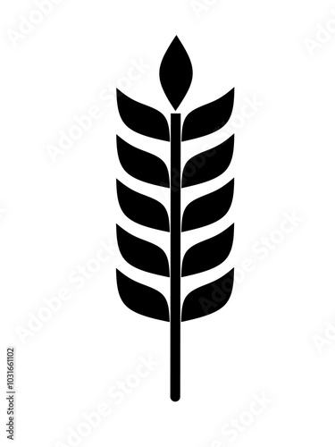 wheat or rice icon in flat design