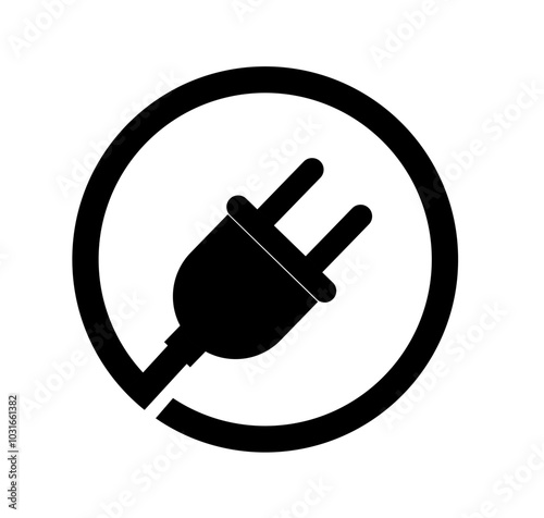 Electric plug icon with simple design