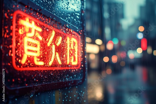 Neon Sign in the Rain