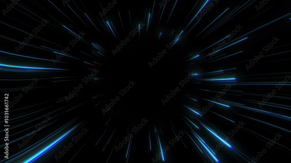 Glowing blue lines lightspeed looping background animation 4k video. Glowing blue lines lightspeed looping background animation 4k video.