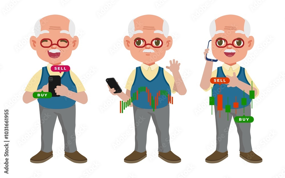 Stock market concept with people Stock market concept with people