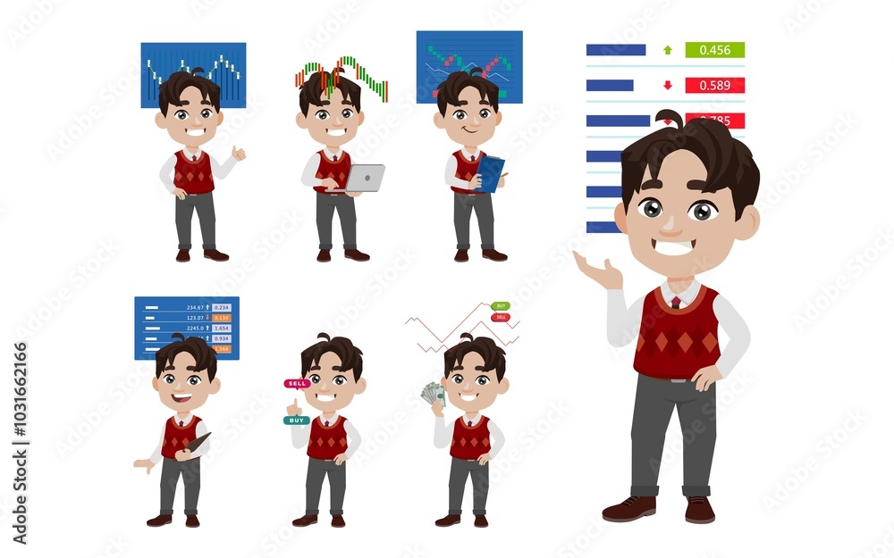 Stock market concept with people Stock market concept with people