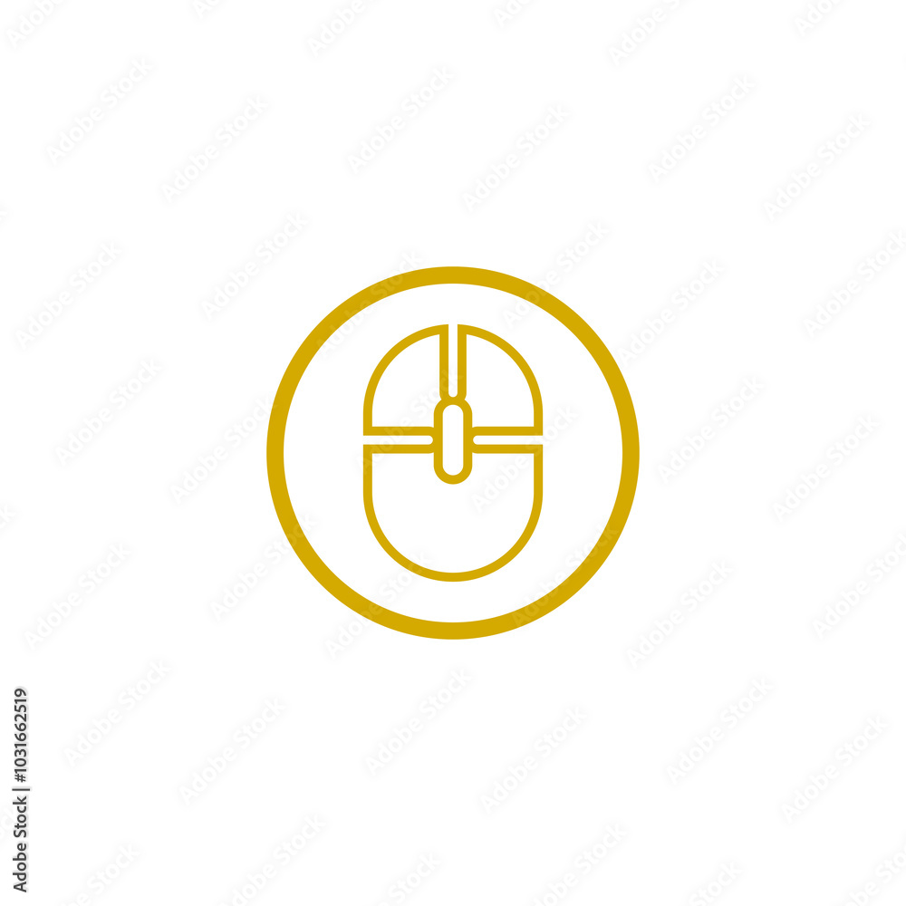Computer mouse icon isolated on transparent background