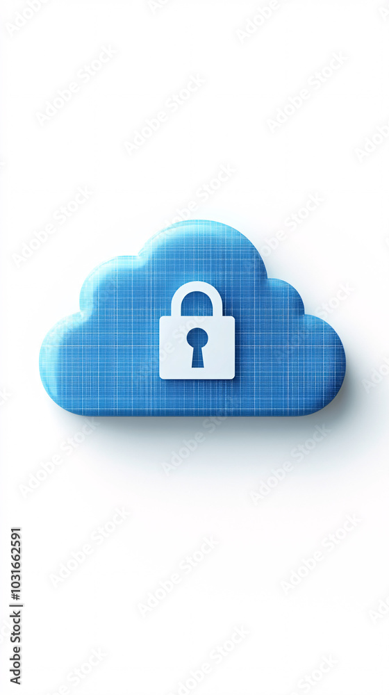 blue cloud with padlock symbol isolated on white background 3d illustration blue cloud with padlock symbol isolated on white background 3d illustration