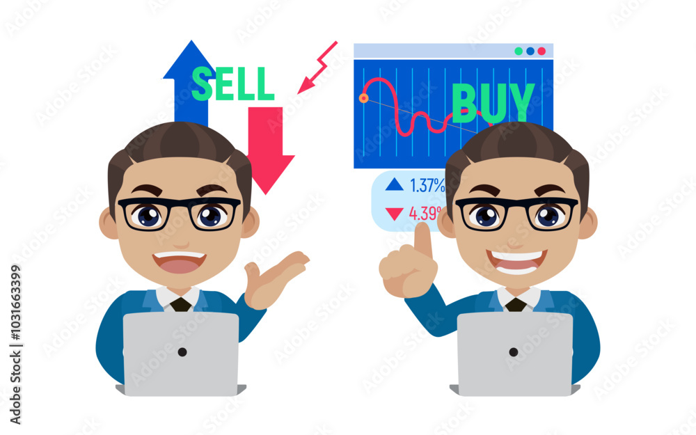 Stock market concept with people