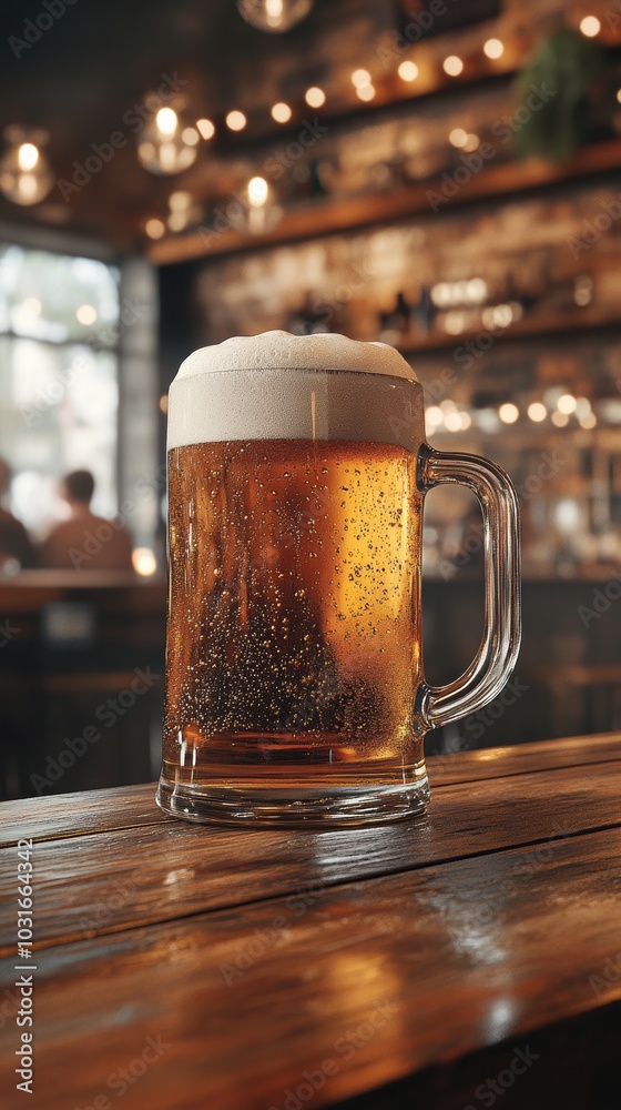 A mug of beer in the bar A mug of beer in the bar
