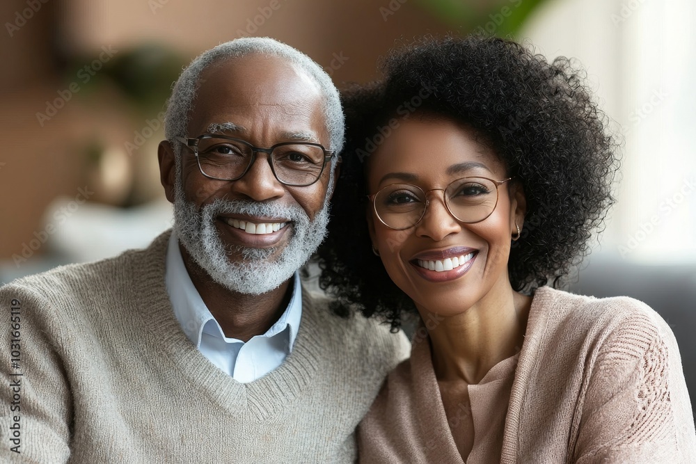 Portrait Elderly African American old couple Smile and show love to each other isolated background, Generative AI Portrait Elderly African American old couple Smile and show love to each other isolated background, Generative AI