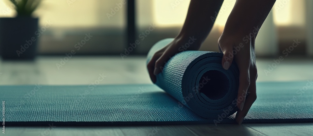 Rolling Up Yoga Mat After Practice Rolling Up Yoga Mat After Practice