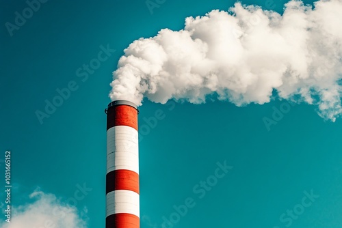 Modern Smokestack Releasing Clean Air Emissions