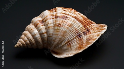 Seashell on Black Background Ocean Beach Nature Marine Life Sea Life Coastal Tropic