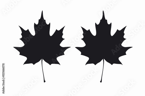 silhouettes of maple leaf