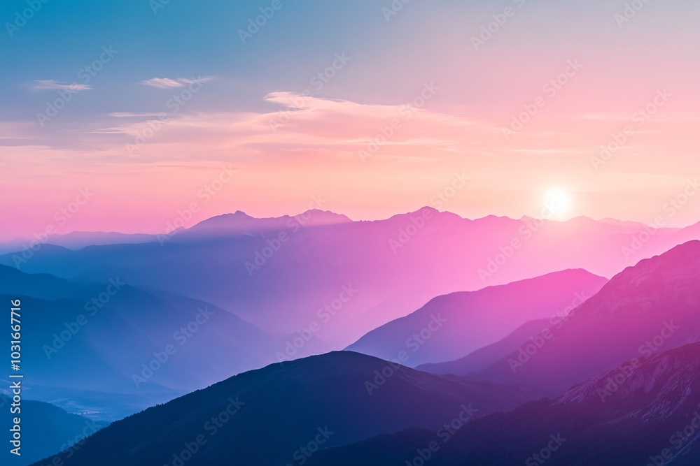 Obraz premium Breathtaking Mountain Range at Sunset View