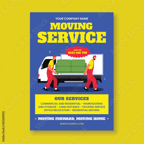 Moving service flyer template, Home moving and relocation