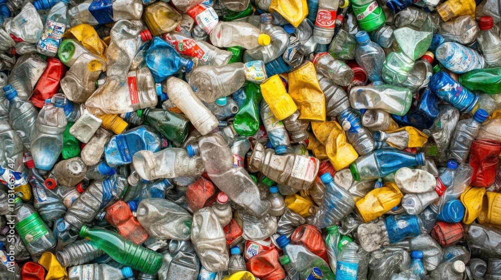 A Pile of Crushed and Discarded Plastic Bottles A Pile of Crushed and Discarded Plastic Bottles