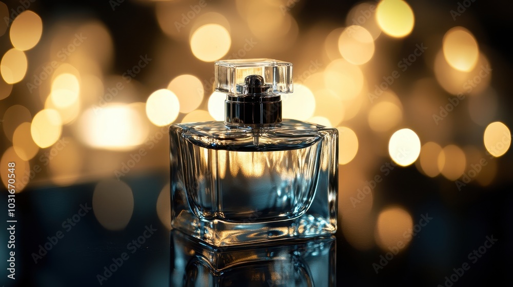 Elegant Perfume Bottle with Blurred Background Elegant Perfume Bottle with Blurred Background