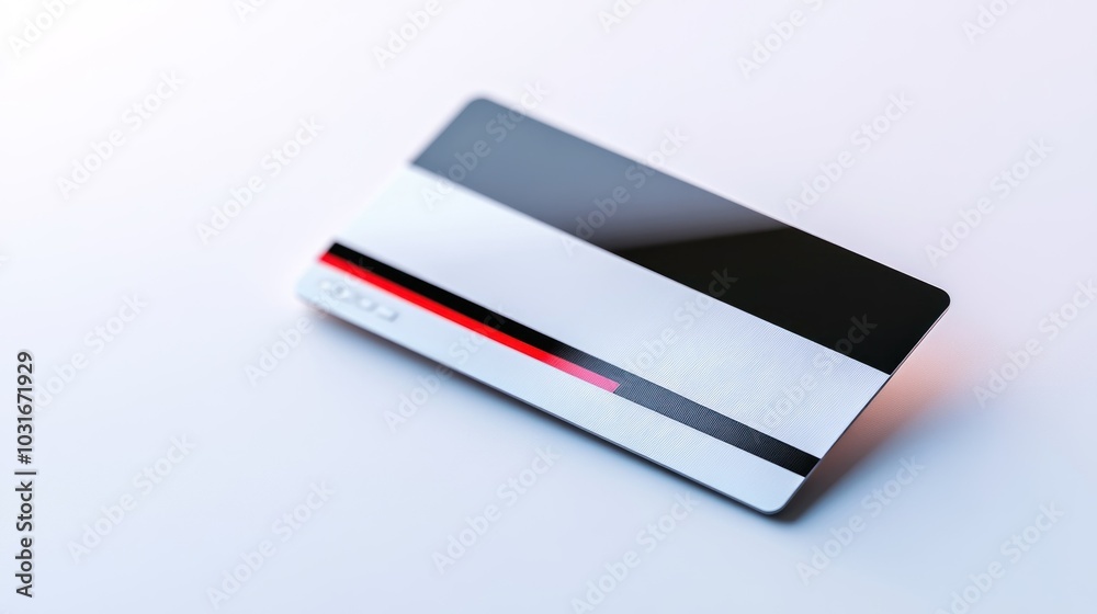 A Generic White Credit Card with Black and Red Stripes A Generic White Credit Card with Black and Red Stripes
