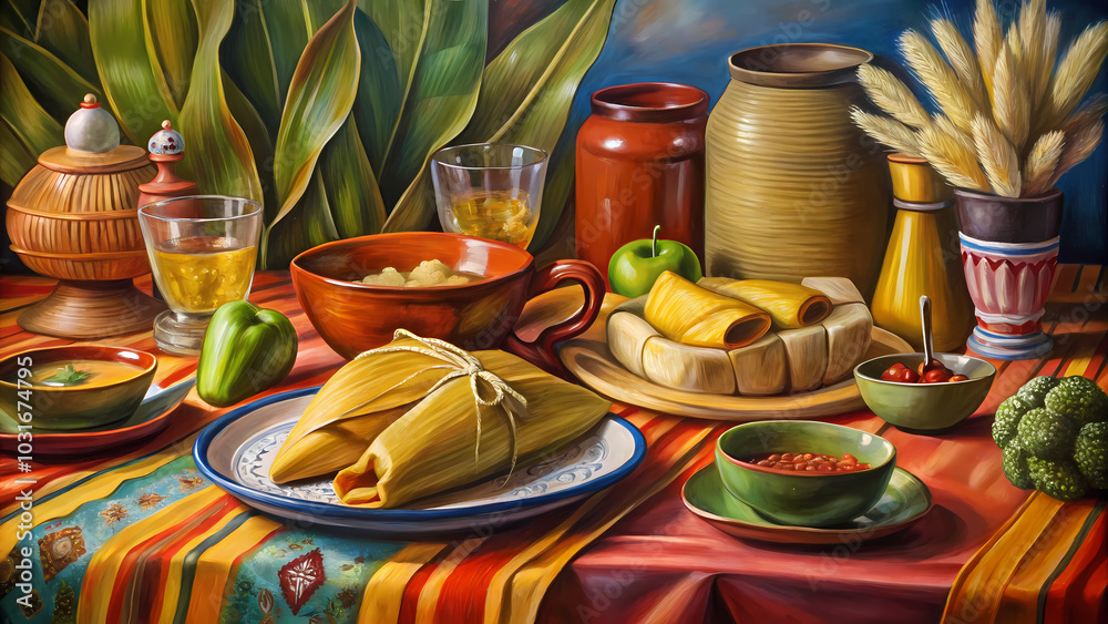 Traditional Mexican tamales and drinks for Las Posadas