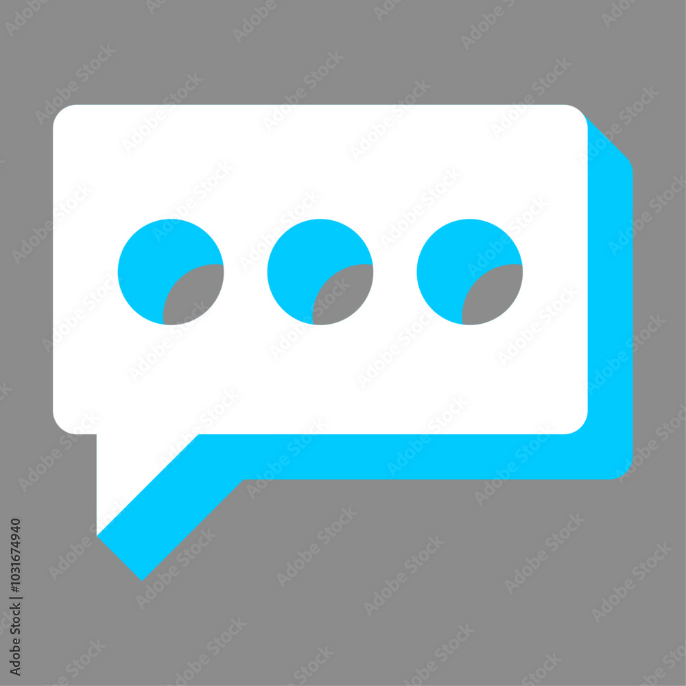 speech bubble message icon on the gray background