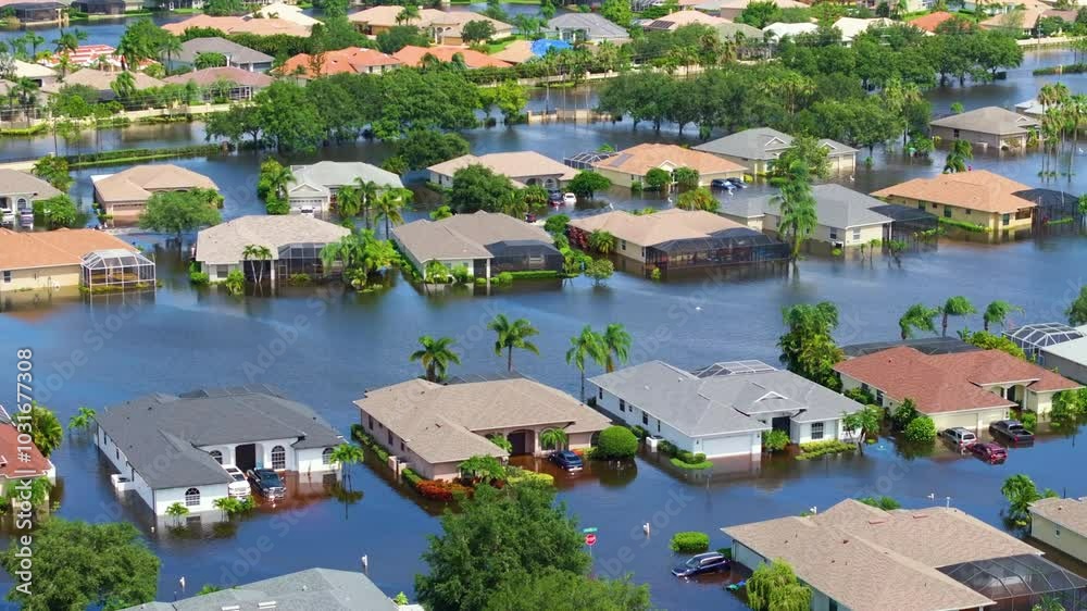 Florida Problems Flooding in Florida caused by tropical storm from hurricane rainfall ...