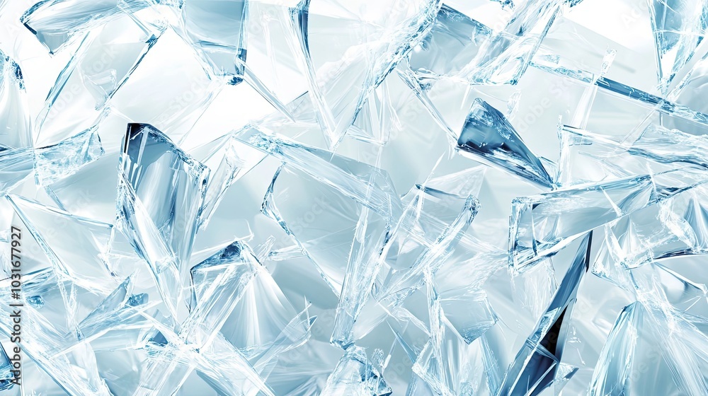 A Close-Up of Cracked and Fragmented Ice A Close-Up of Cracked and Fragmented Ice