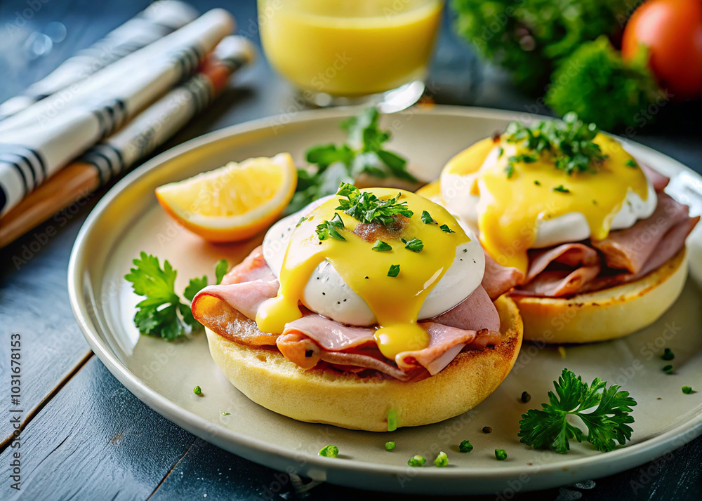 Sandwich with ham, egg, beef, meat and vegetables