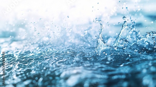 Abstract Water Splash with Light Reflections