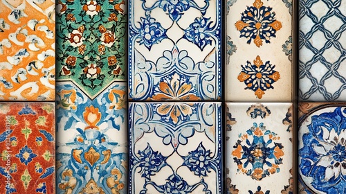 Wallpaper Mural A Collection of Ornate and Vibrant Tiles with Floral Motifs Torontodigital.ca