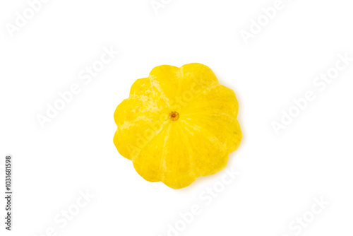 Pattypan zucchini isolated on white background. squash. Fresh organic pattypan squashes on background. Vegan. Farmer's Market. Patisson. photo