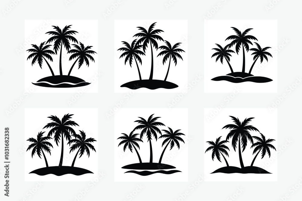 Fototapeta premium set of tropical palms