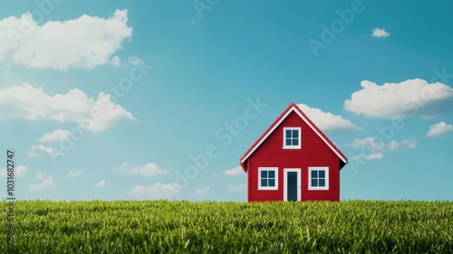 Wallpaper Mural Solar-Powered Eco-Friendly House in the Countryside with Space for Text in the Sky Above Torontodigital.ca