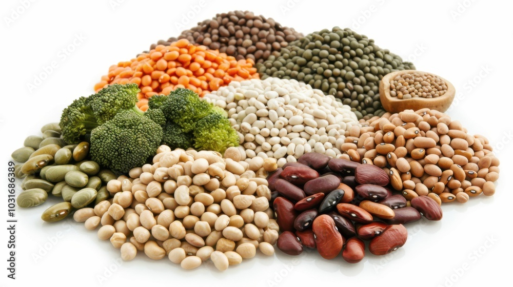 Obraz premium Assorted Legumes Pile Featuring Lentils, Beans, and Peas