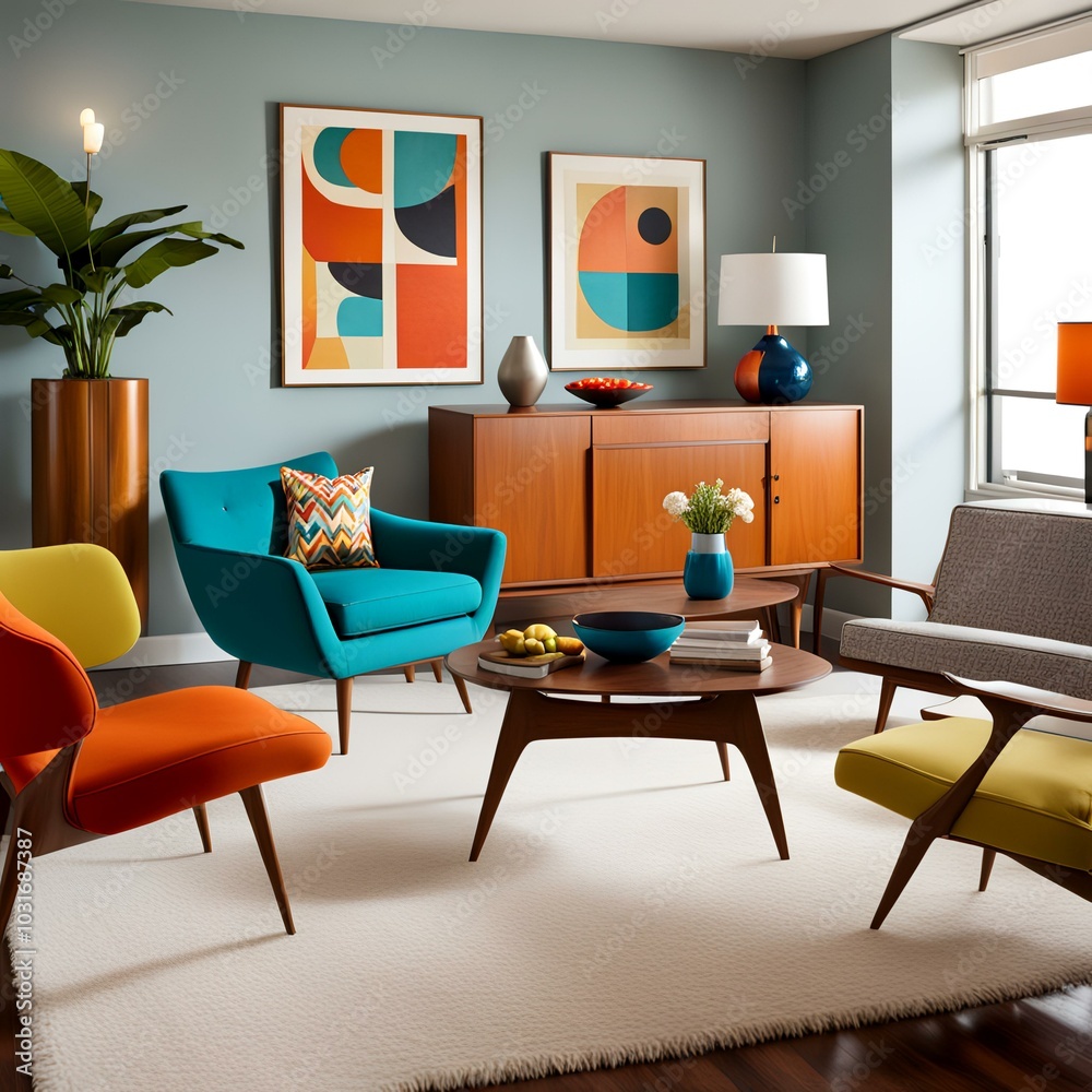 showcase a mid century modern living room