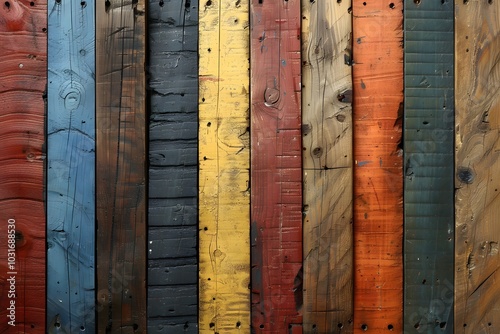 Vibrant Multicolored Wooden Planks Background for Creative Designs