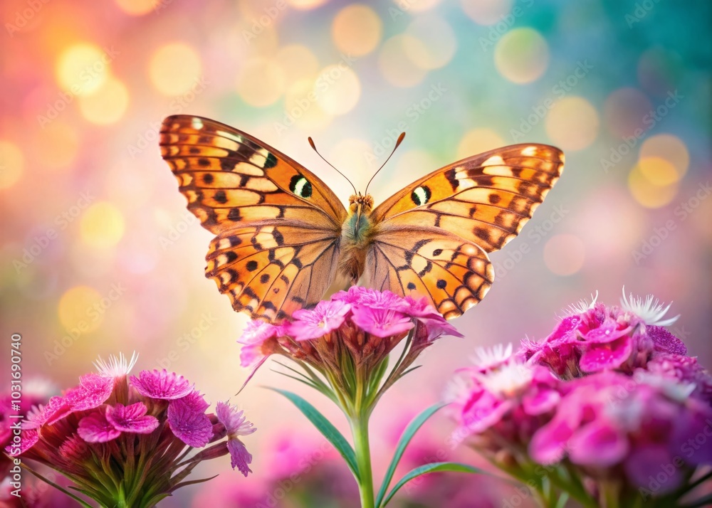 Surreal High Brown Fritillary on Carthusian Pink: Nature's Dreamlike Encounter Surreal High Brown Fritillary on Carthusian Pink: Nature's Dreamlike Encounter