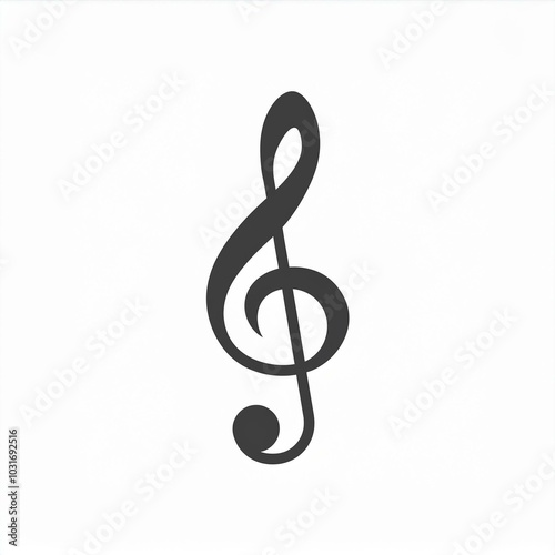 treble clef isolated on white background