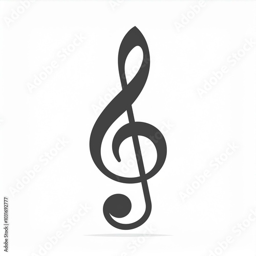 treble clef isolated on white background