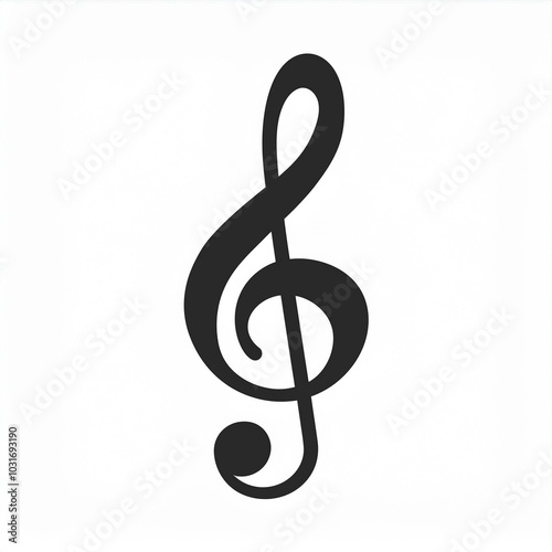 treble clef isolated on white background