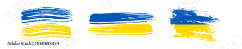 Set of Ukrainian national flags