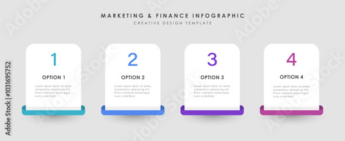 Horizontal progress bar featuring 4 elements, symbolizing the four stages of business strategy and progression.