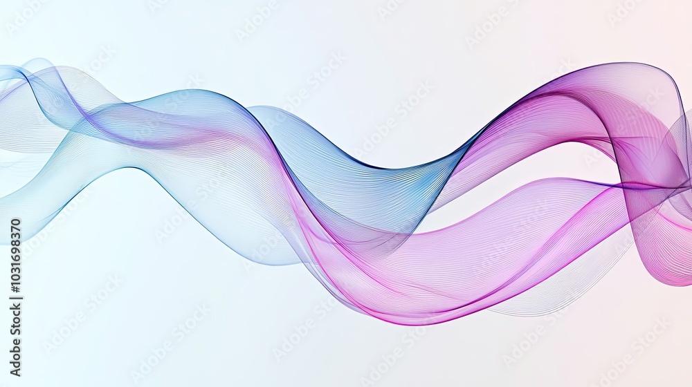Abstract Wavy Design with Blue and Pink Lines Abstract Wavy Design with Blue and Pink Lines