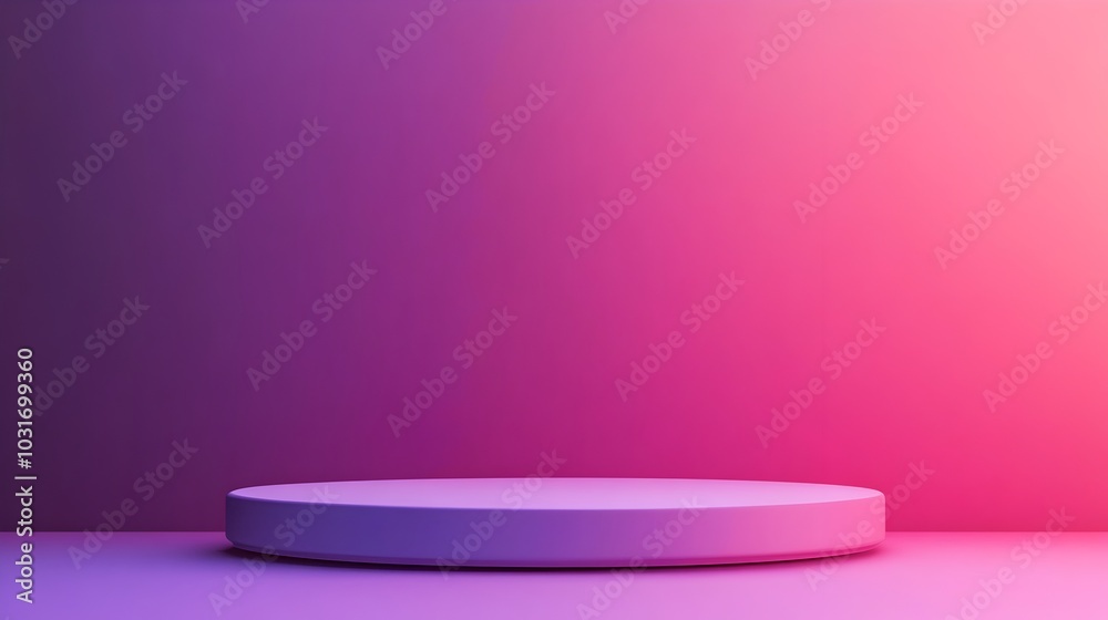 Empty Minimalist Matte Finish Podium on Gradient Purple to Pink Background for Product Display Concept Empty Minimalist Matte Finish Podium on Gradient Purple to Pink Background for Product Display Concept