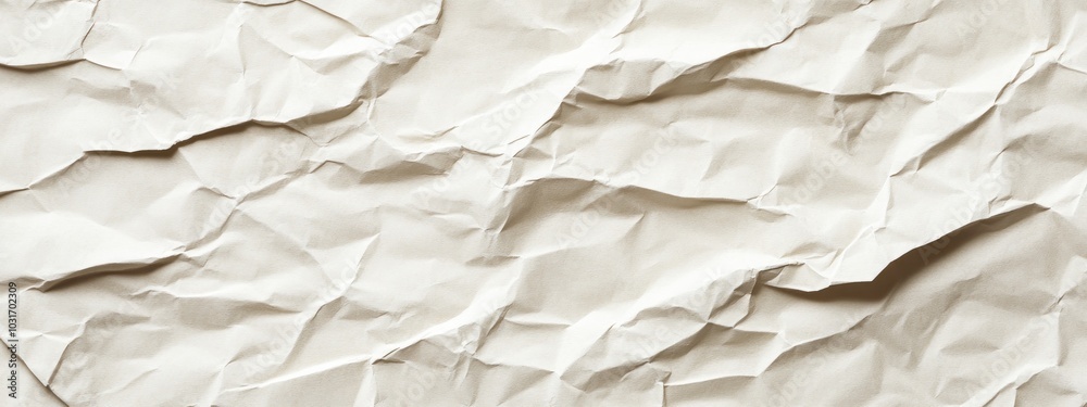 A close-up of crumpled beige paper texture, showcasing its intricate folds and creases. A close-up of crumpled beige paper texture, showcasing its intricate folds and creases.